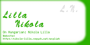 lilla nikola business card